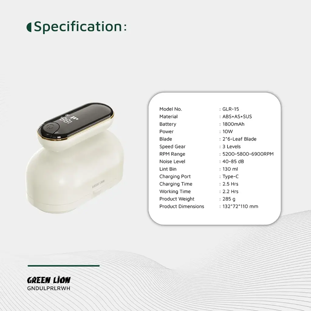 Green Lion DualPro Digital Fabric Remover - White